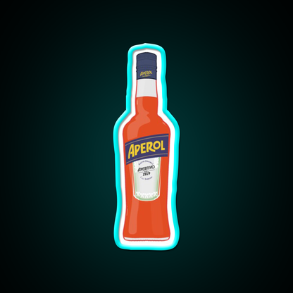 Bottle Of Aperol Cocktail Bar Decor Led Neon Sign Rgb Color - Size and dimension reference