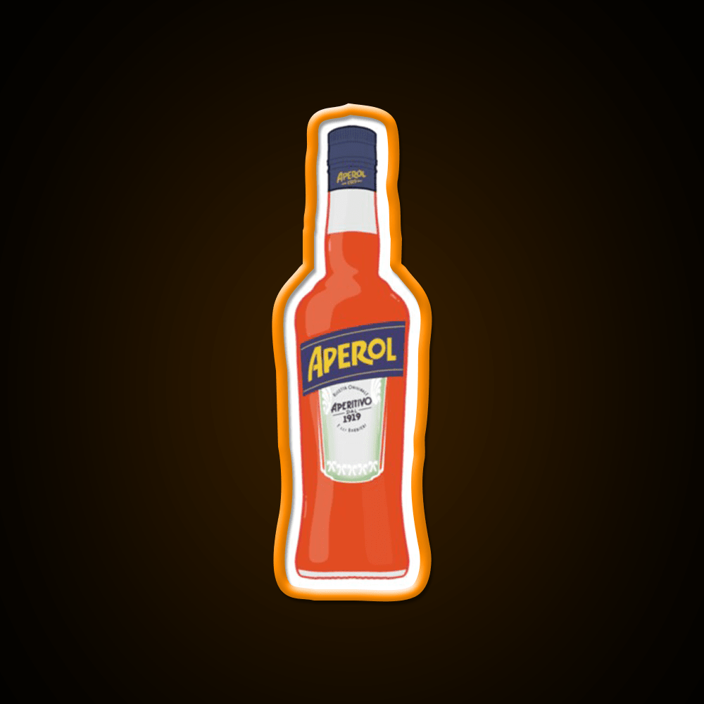 Bottle Of Aperol Cocktail Bar Decor Led Neon Sign Rgb Color - Shineneon