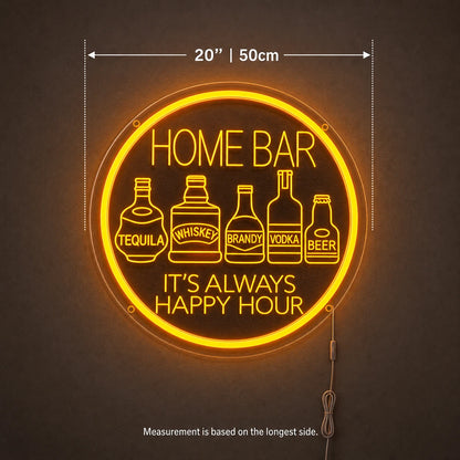 Bottles Happy Hour Neon Sign LED Neon Sign size image