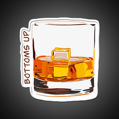 Bottoms Up Whiskey Drink Bar Led Neon Sign Rgb Color - Shineneon