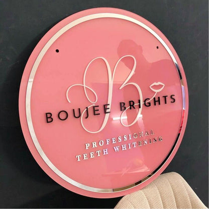 Boujee Brights Acrylic Business Logo Sign - Shineneon