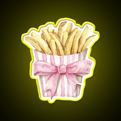 Boujee French Fries Coquette Fast Food Led Neon Sign For Burger Place Rgb Color - Shineneon