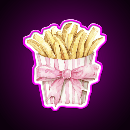Boujee French Fries Coquette Fast Food Led Neon Sign For Burger Place Rgb Color - Shineneon