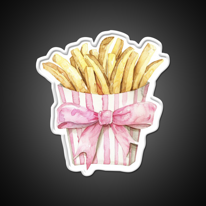 Boujee French Fries Coquette Fast Food Led Neon Sign For Burger Place Rgb Color