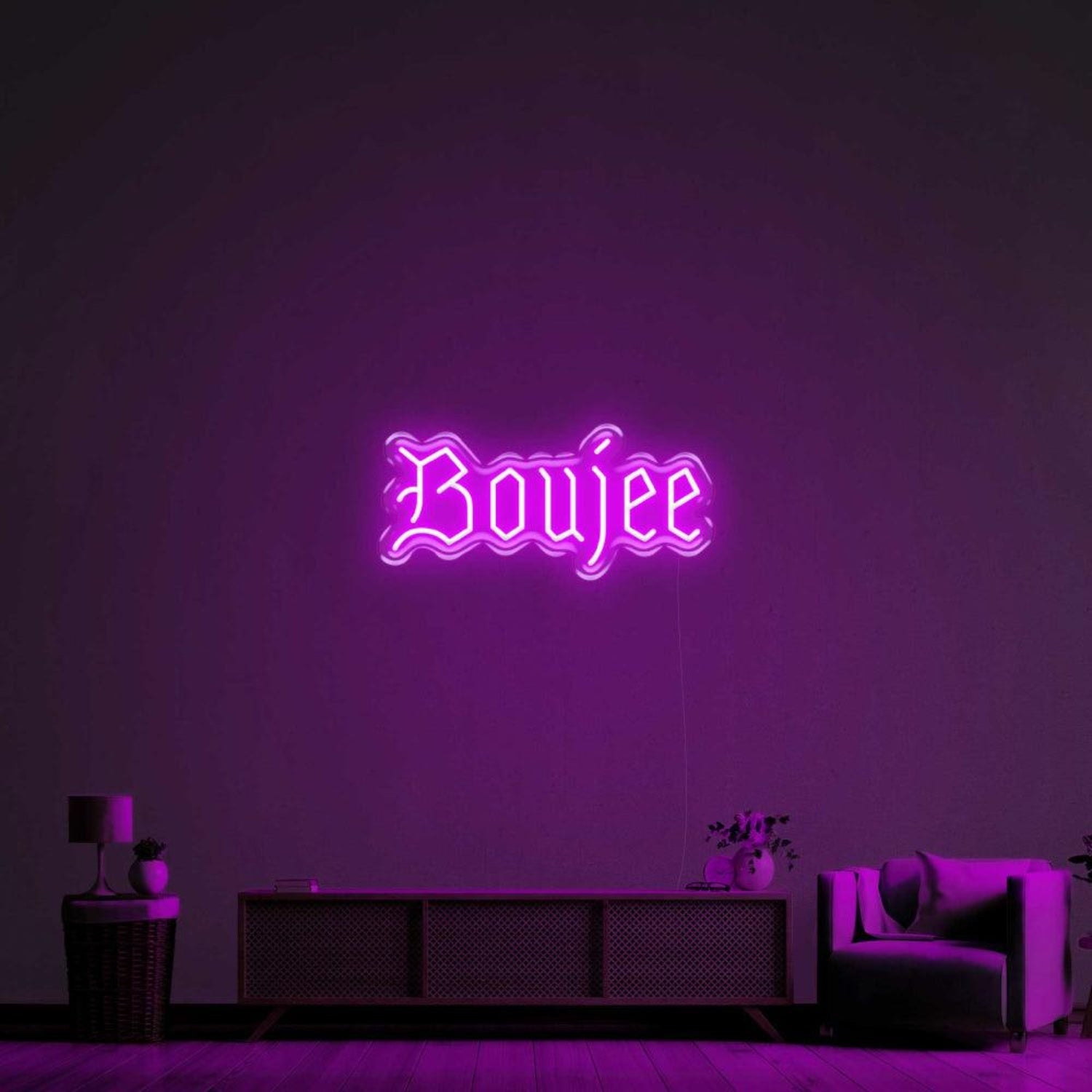 Boujee Vibrant Green Curvy Decorative Led Neon Sign For Living Room | Shineneon