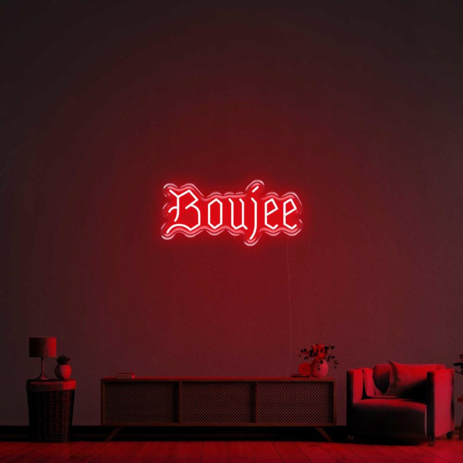 Boujee Vibrant Green Curvy Decorative Led Neon Sign For Living Room | Shineneon
