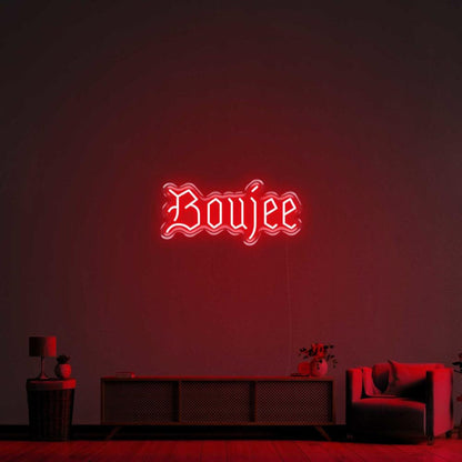 Boujee Vibrant Green Curvy Decorative Led Neon Sign For Living Room | Shineneon