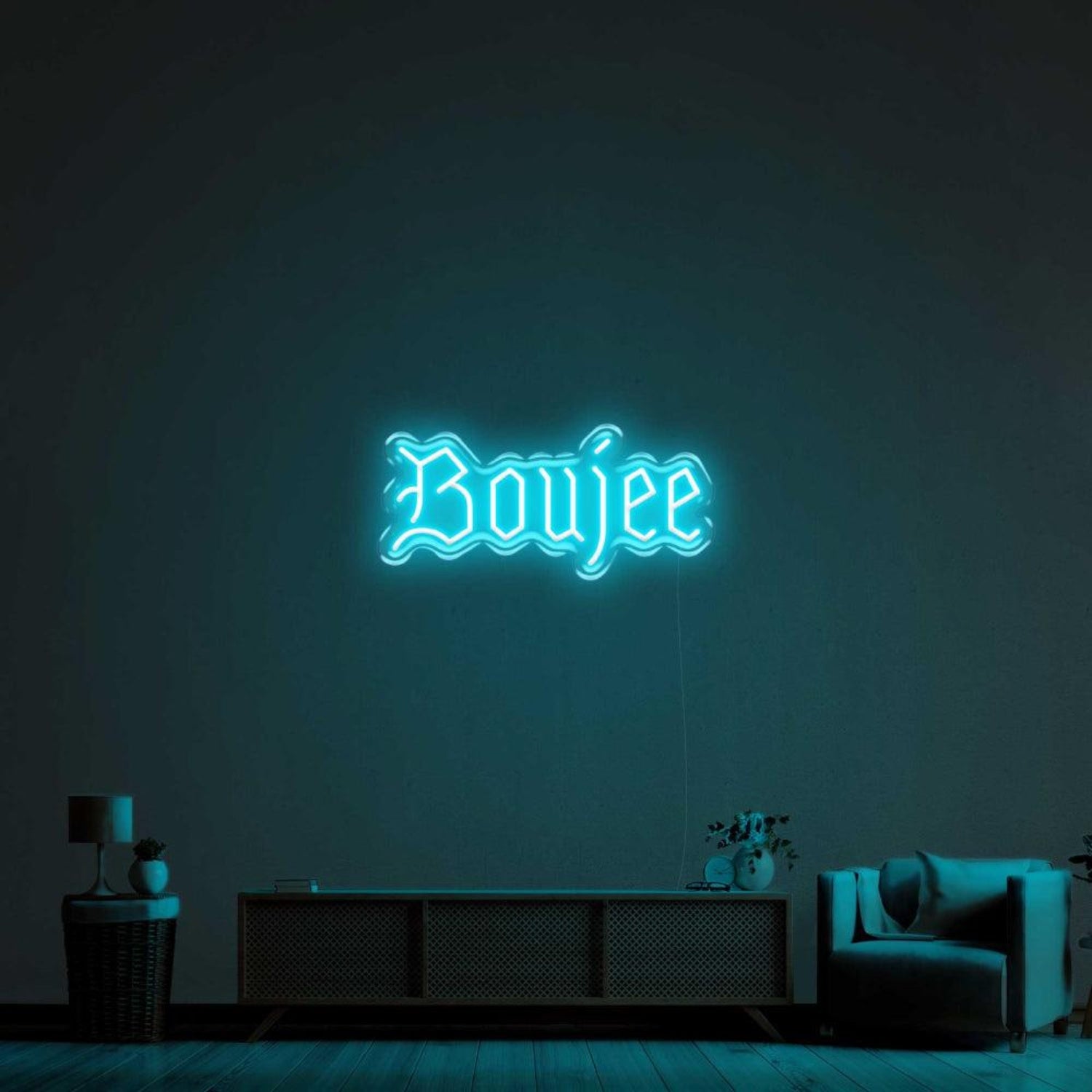 Boujee Vibrant Green Curvy Decorative Led Neon Sign For Living Room | Shineneon