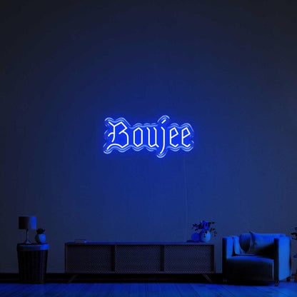 Boujee Vibrant Green Curvy Decorative Led Neon Sign For Living Room | Shineneon