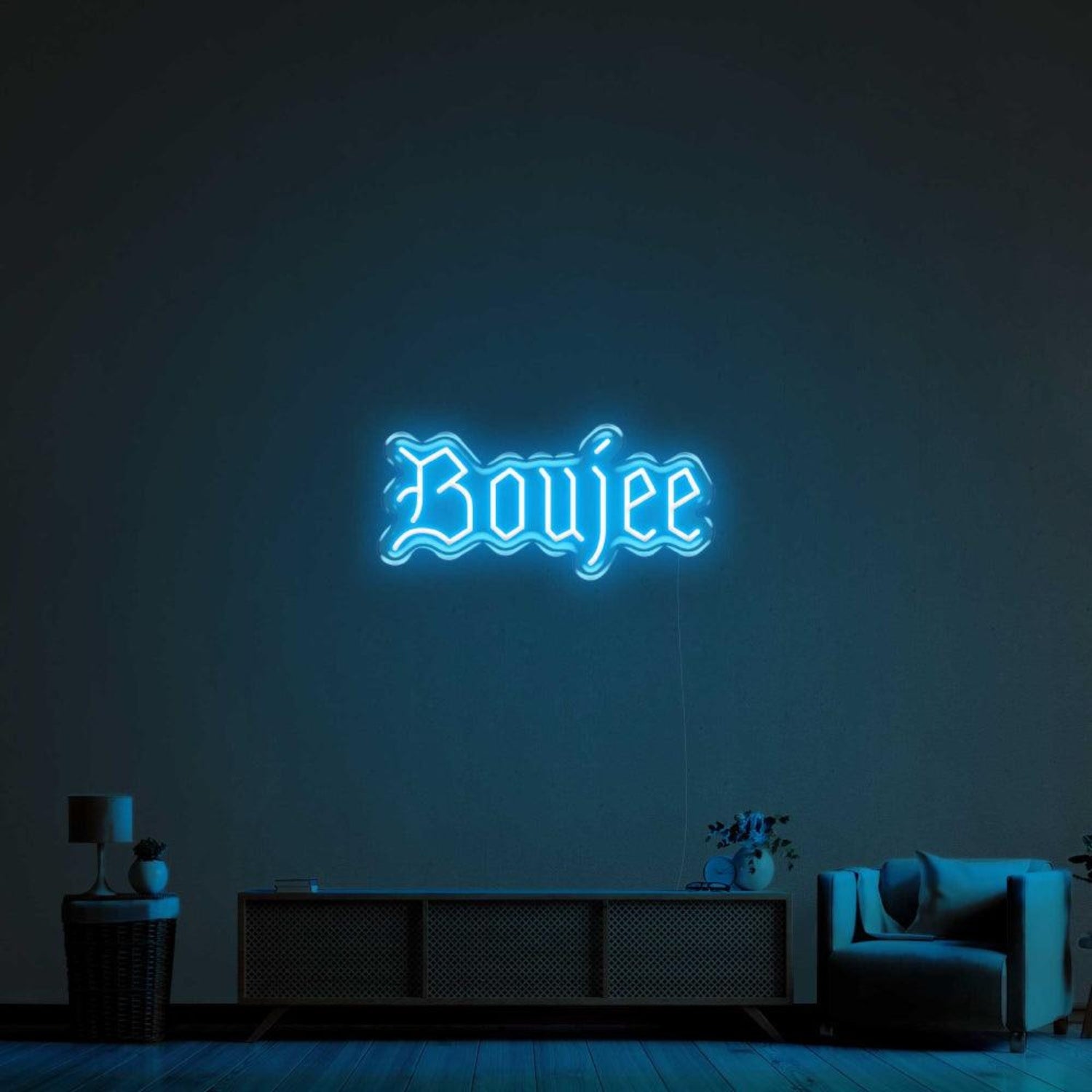 Boujee Vibrant Green Curvy Decorative Led Neon Sign For Living Room | Shineneon