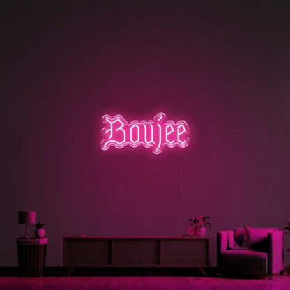 Boujee Vibrant Green Curvy Decorative Led Neon Sign For Living Room | Shineneon