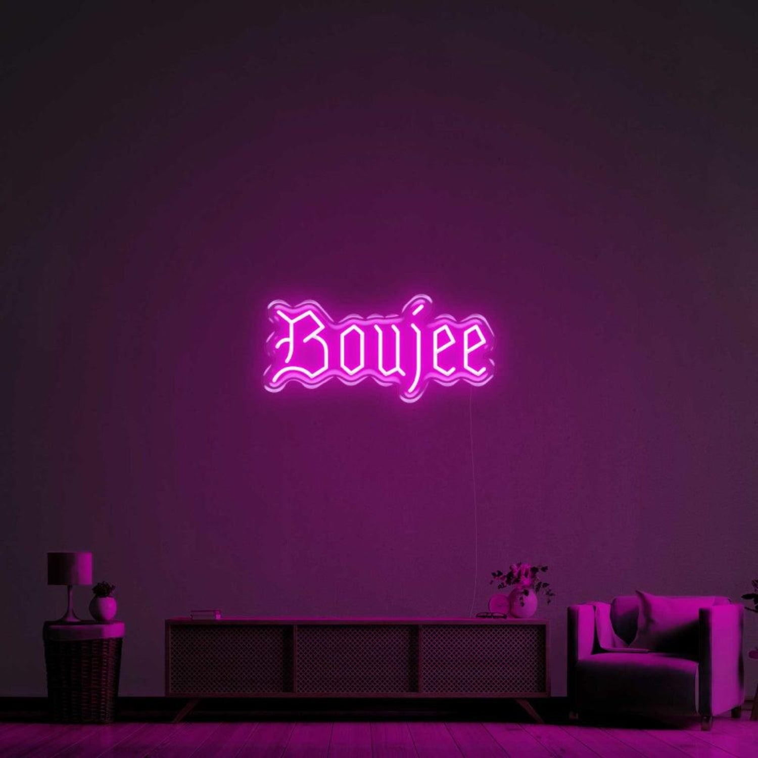 Boujee Vibrant Green Curvy Decorative Led Neon Sign For Living Room | Shineneon