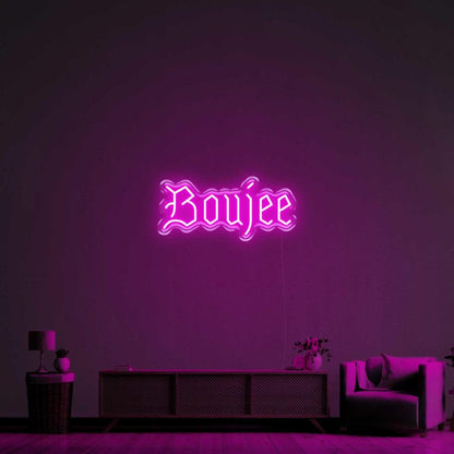 Boujee Vibrant Green Curvy Decorative Led Neon Sign For Living Room | Shineneon