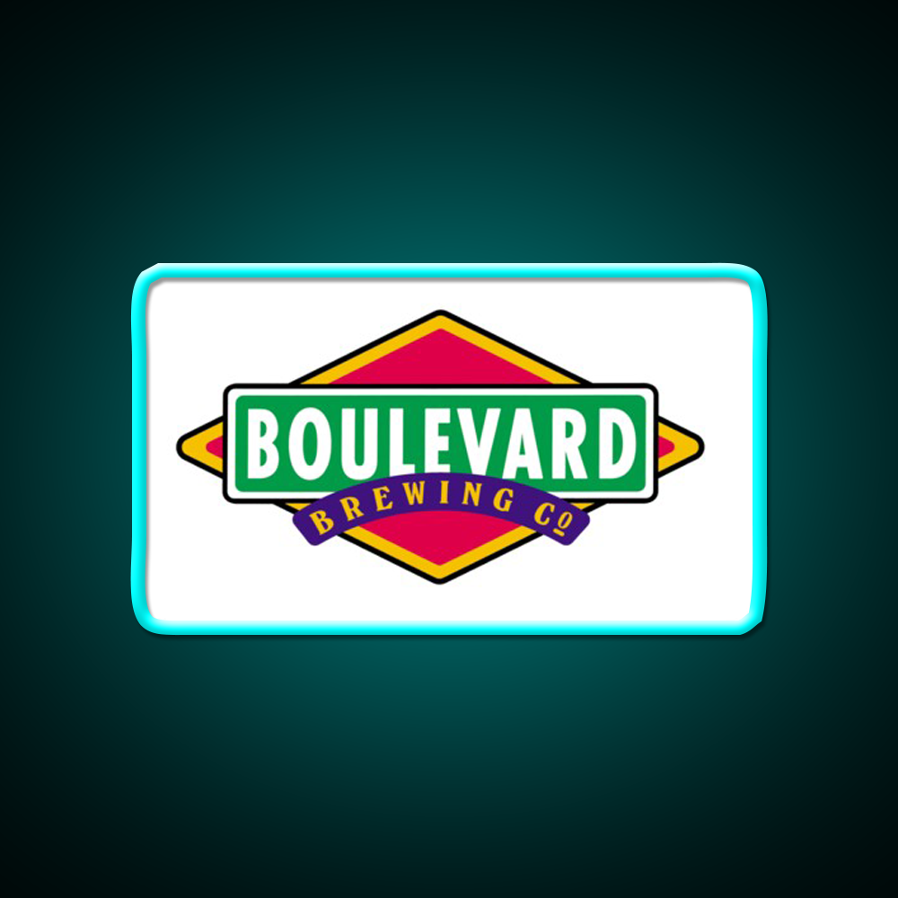 Boulevard Logo Beer Bar Decor Led Neon Sign Rgb Color - Size and dimension reference