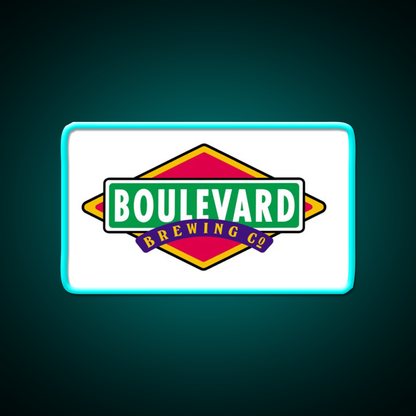 Boulevard Logo Beer Bar Decor Led Neon Sign Rgb Color - Size and dimension reference