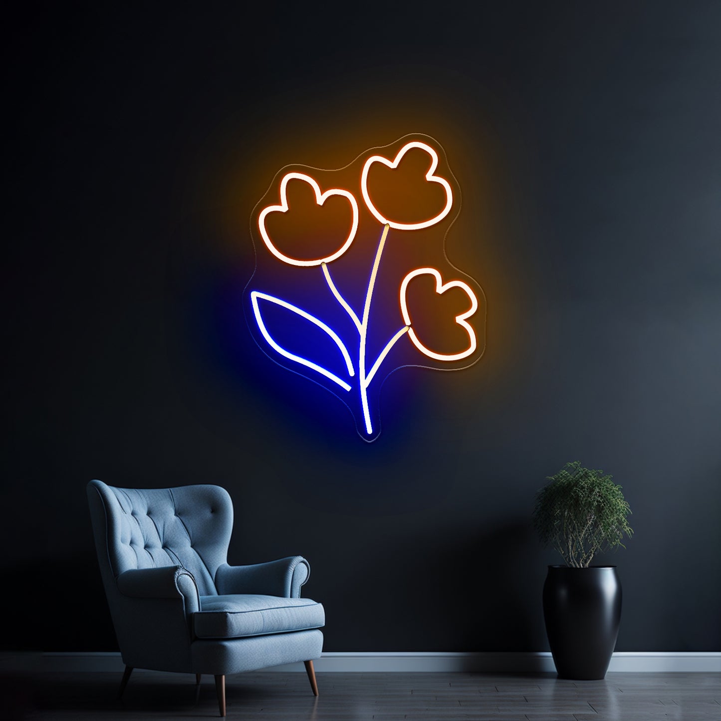 Bouquet Flower Neon Signs For Wall Art