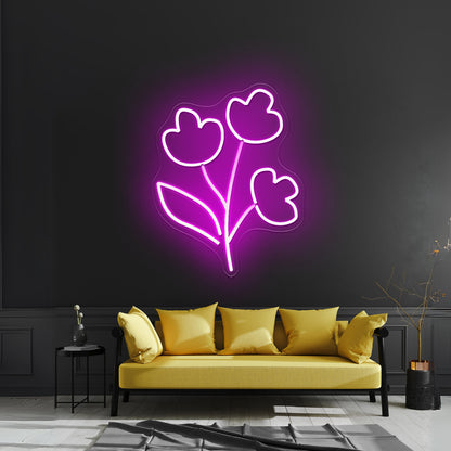 Bouquet Flower Neon Signs For Wall Art