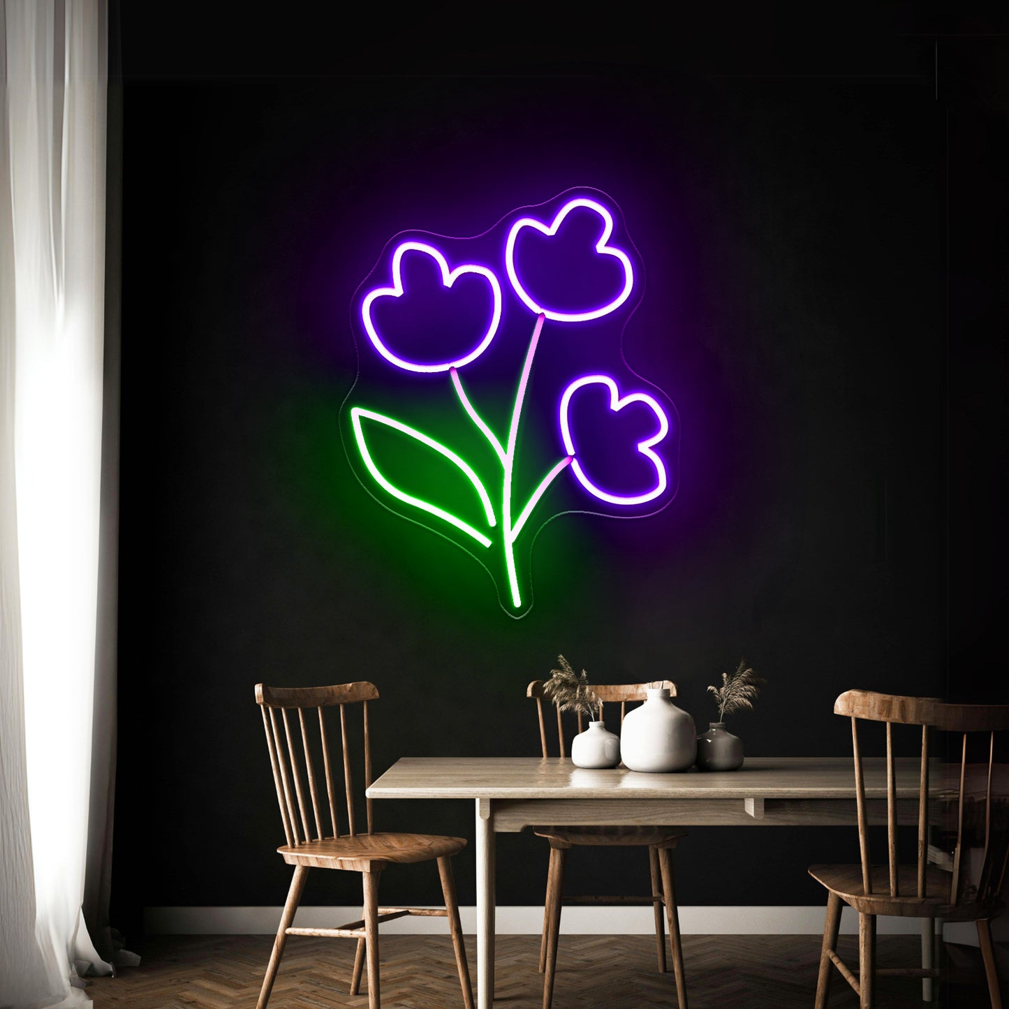 Bouquet Flower Neon Signs For Wall Art