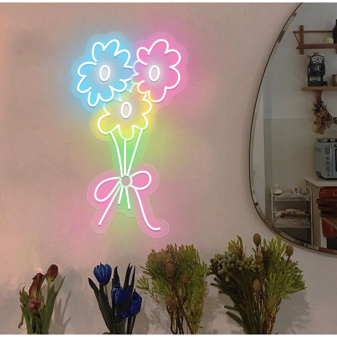 Bouquet Of Flowers Led Sign Business Neon Sign