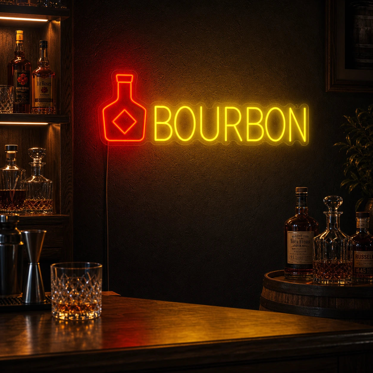 Bourbon Bar Neon Sign LED Neon Sign real lifestyle scene