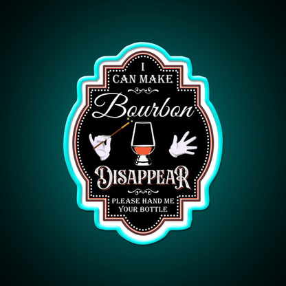 Bourbon Disappear Black Whiskey Drink Bar Led Neon Sign Rgb Color