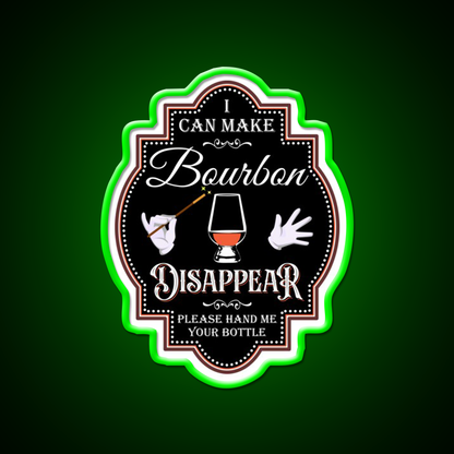 Bourbon Disappear Black Whiskey Drink Bar Led Neon Sign Rgb Color