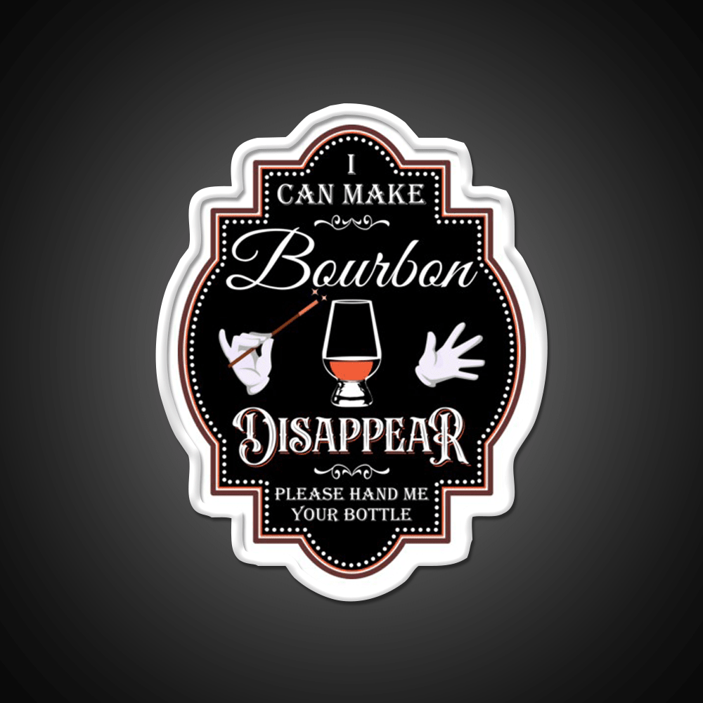 Bourbon Disappear Black Whiskey Drink Bar Led Neon Sign Rgb Color - Shineneon