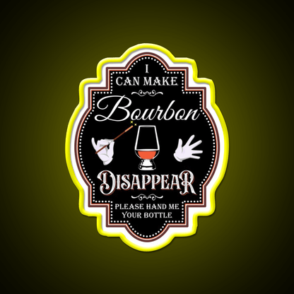 Bourbon Disappear Black Whiskey Drink Bar Led Neon Sign Rgb Color - Shineneon