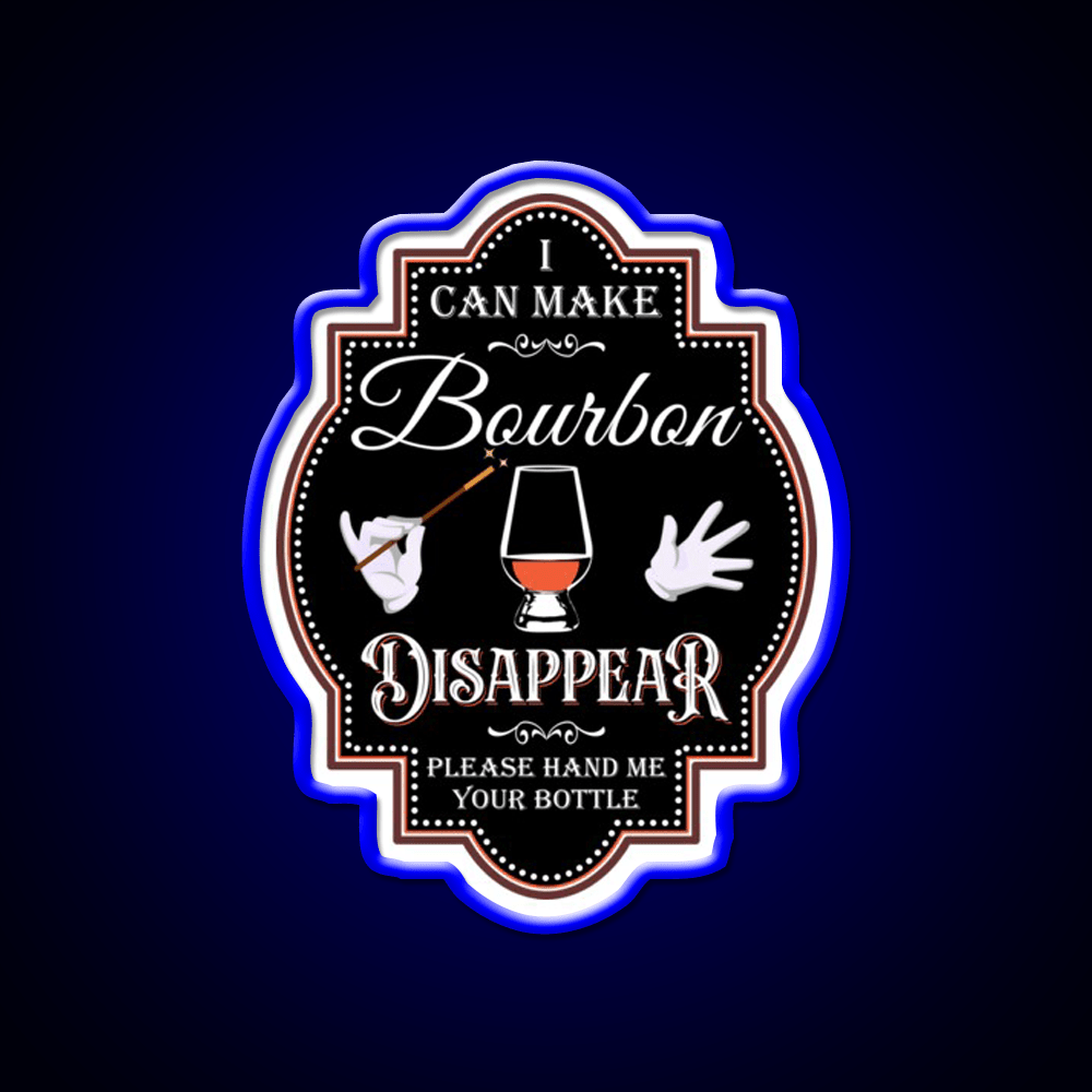 Bourbon Disappear Black Whiskey Drink Bar Led Neon Sign Rgb Color - Shineneon
