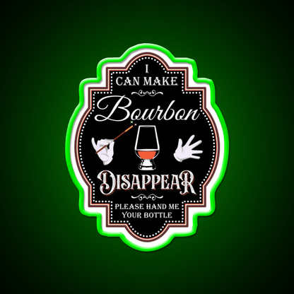 Bourbon Disappear Black Whiskey Drink Bar Led Neon Sign Rgb Color - Shineneon