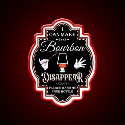Bourbon Disappear Black Whiskey Drink Bar Led Neon Sign Rgb Color - Shineneon