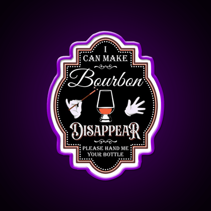 Bourbon Disappear Black Whiskey Drink Bar Led Neon Sign Rgb Color - Shineneon
