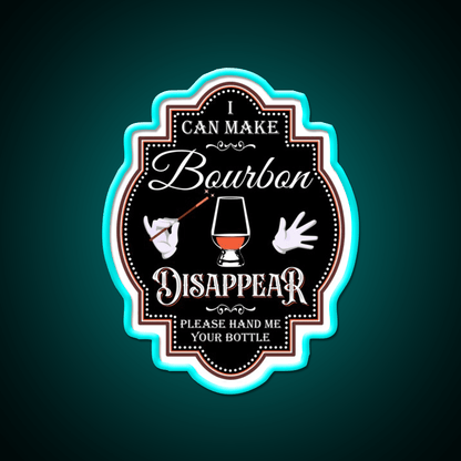 Bourbon Disappear Black Whiskey Drink Bar Led Neon Sign Rgb Color - Shineneon