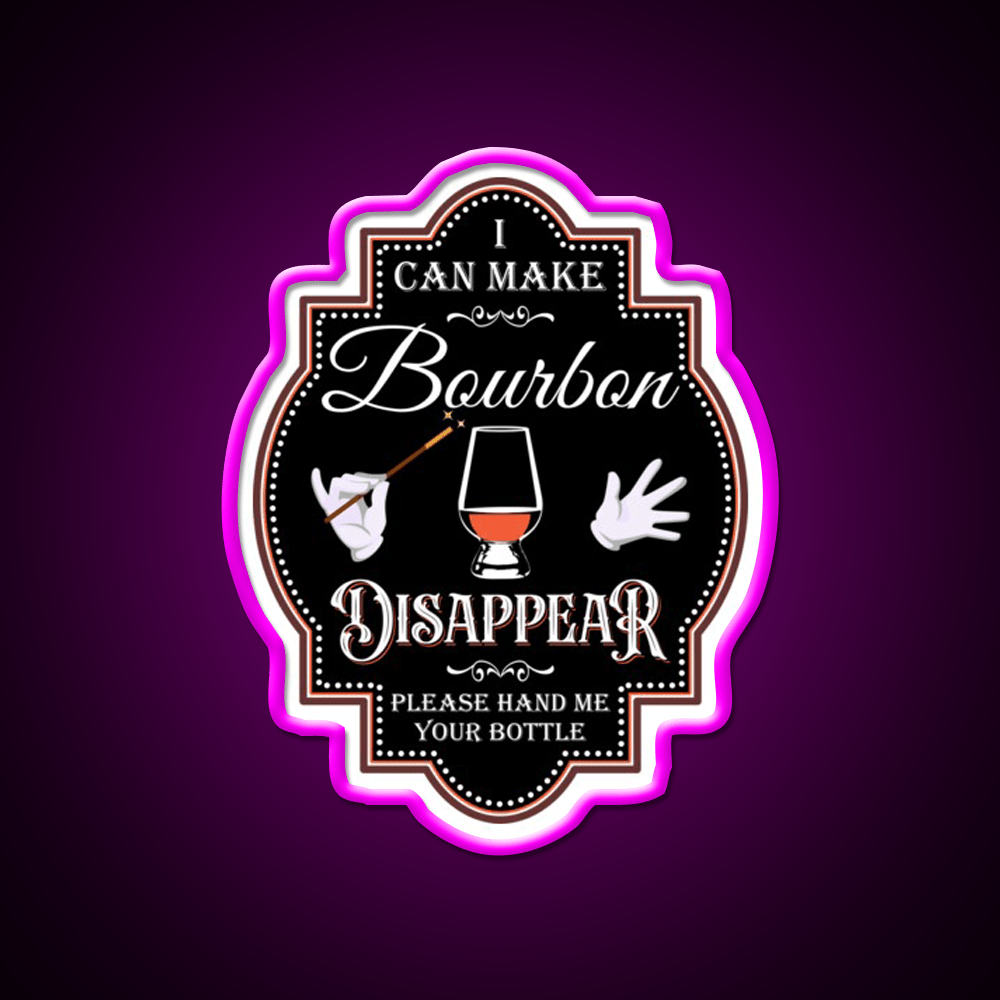 Bourbon Disappear Black Whiskey Drink Bar Led Neon Sign Rgb Color - Shineneon