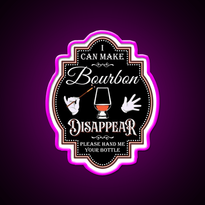 Bourbon Disappear Black Whiskey Drink Bar Led Neon Sign Rgb Color - Shineneon