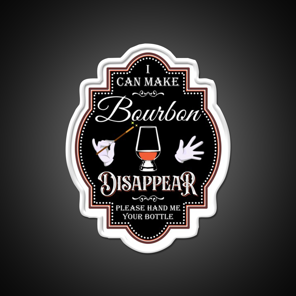 Bourbon Disappear Black Whiskey Drink Bar Led Neon Sign Rgb Color