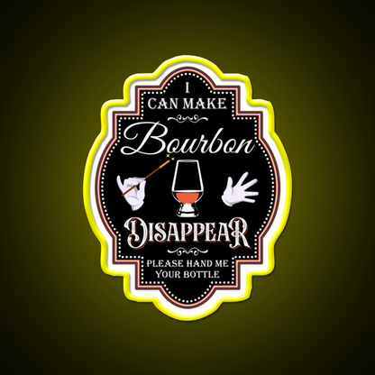 Bourbon Disappear Black Whiskey Drink Bar Led Neon Sign Rgb Color