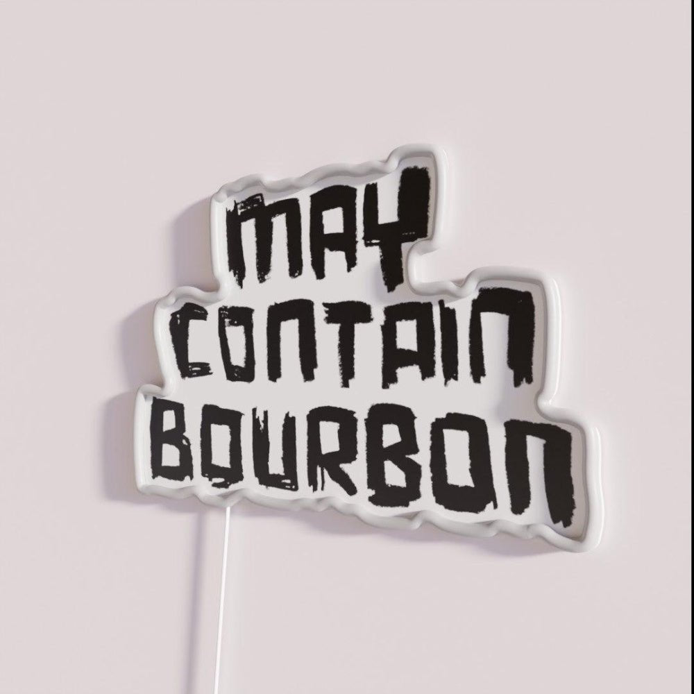 Bourbon Drinker May Contain Bourbon Rgb Led Neon Sign - Shineneon