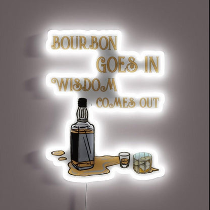 Bourbon Goes In Wisdom Rgb Led Neon Sign Bar Wall Decor - Shineneon