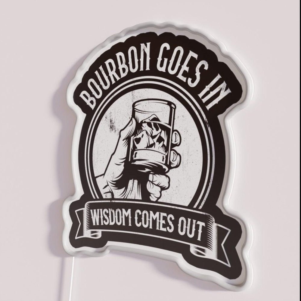 Bourbon Goes In Wisdom Rgb Led Neon Sign Restaurant Wall Art - Shineneon