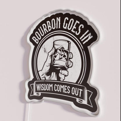 Bourbon Goes In Wisdom Rgb Led Neon Sign Restaurant Wall Art - Shineneon