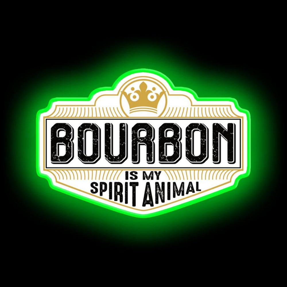 Bourbon Is My Spirit Animal Neon Sign