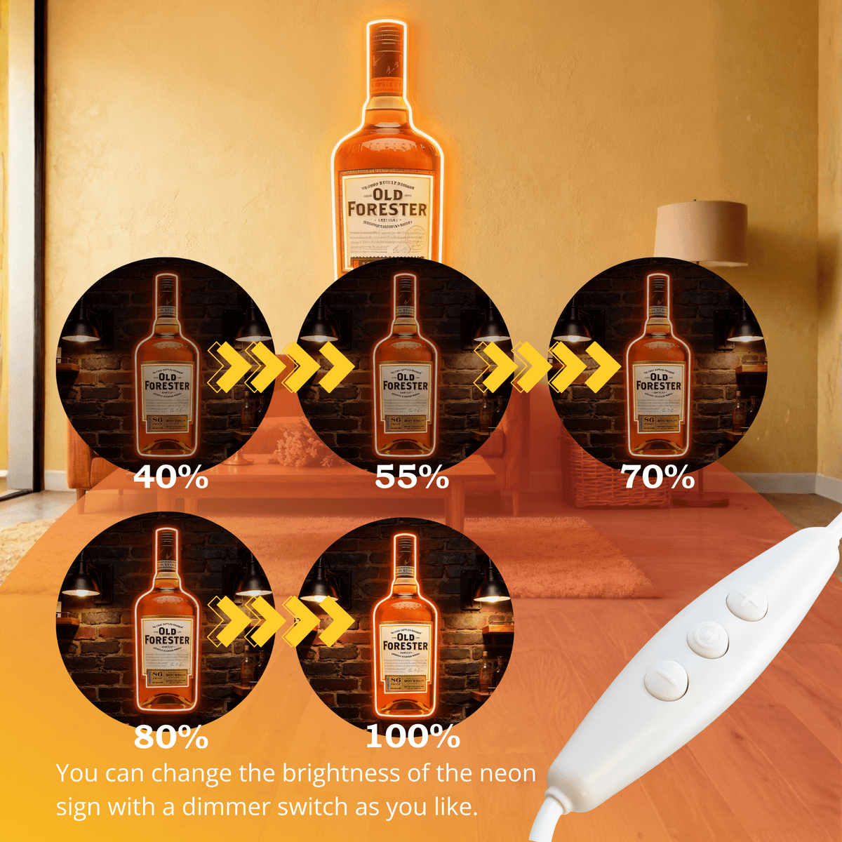 Bourbon Whiskey USB LED Neon Sign Bar Decor Man Cave Home Wall Art - Shineneon