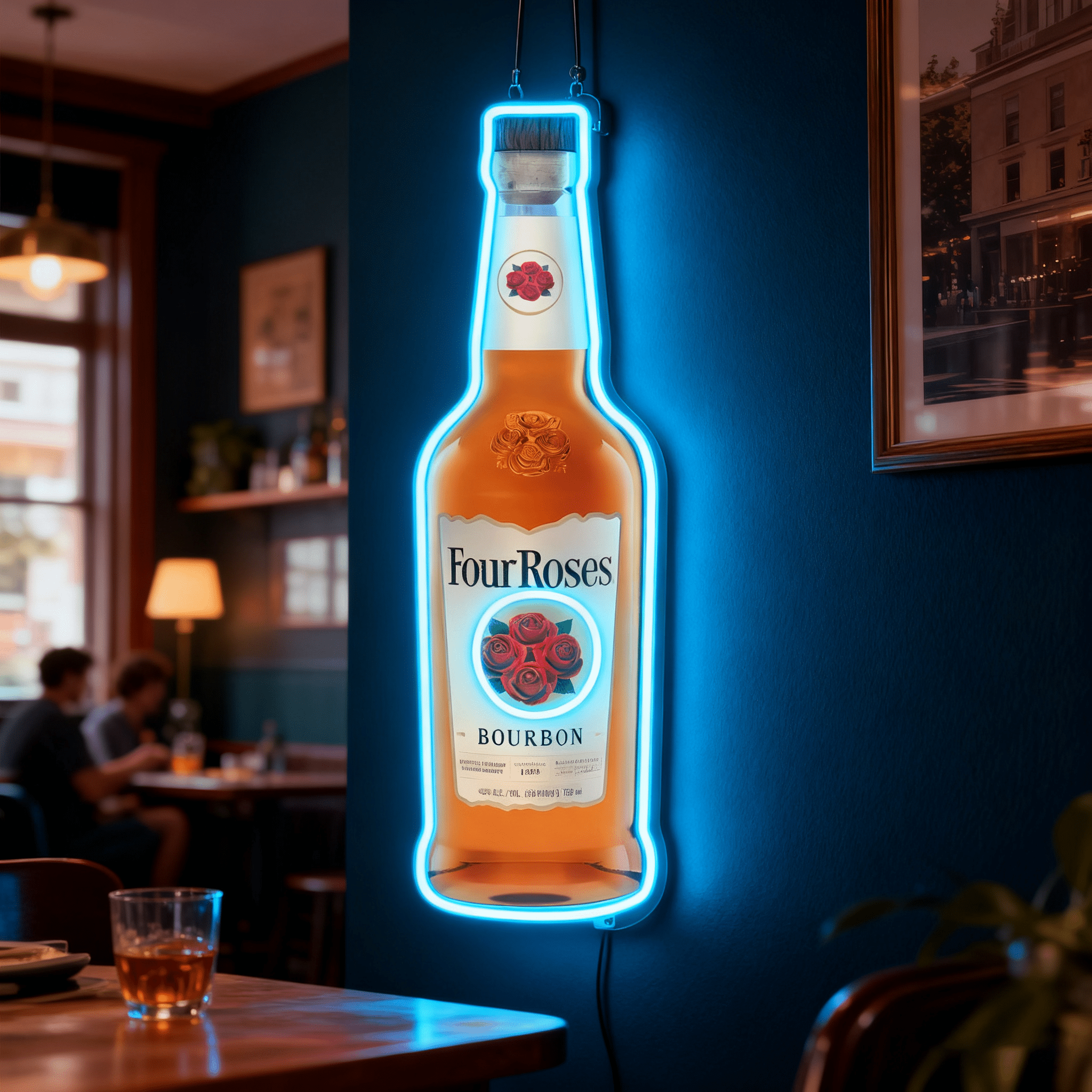 Bourbon Whiskey USB LED neon sign for a man cave