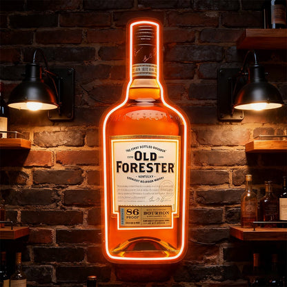Bourbon Whiskey USB LED Neon Sign Bar Decor Man Cave Home Wall Art - Shineneon