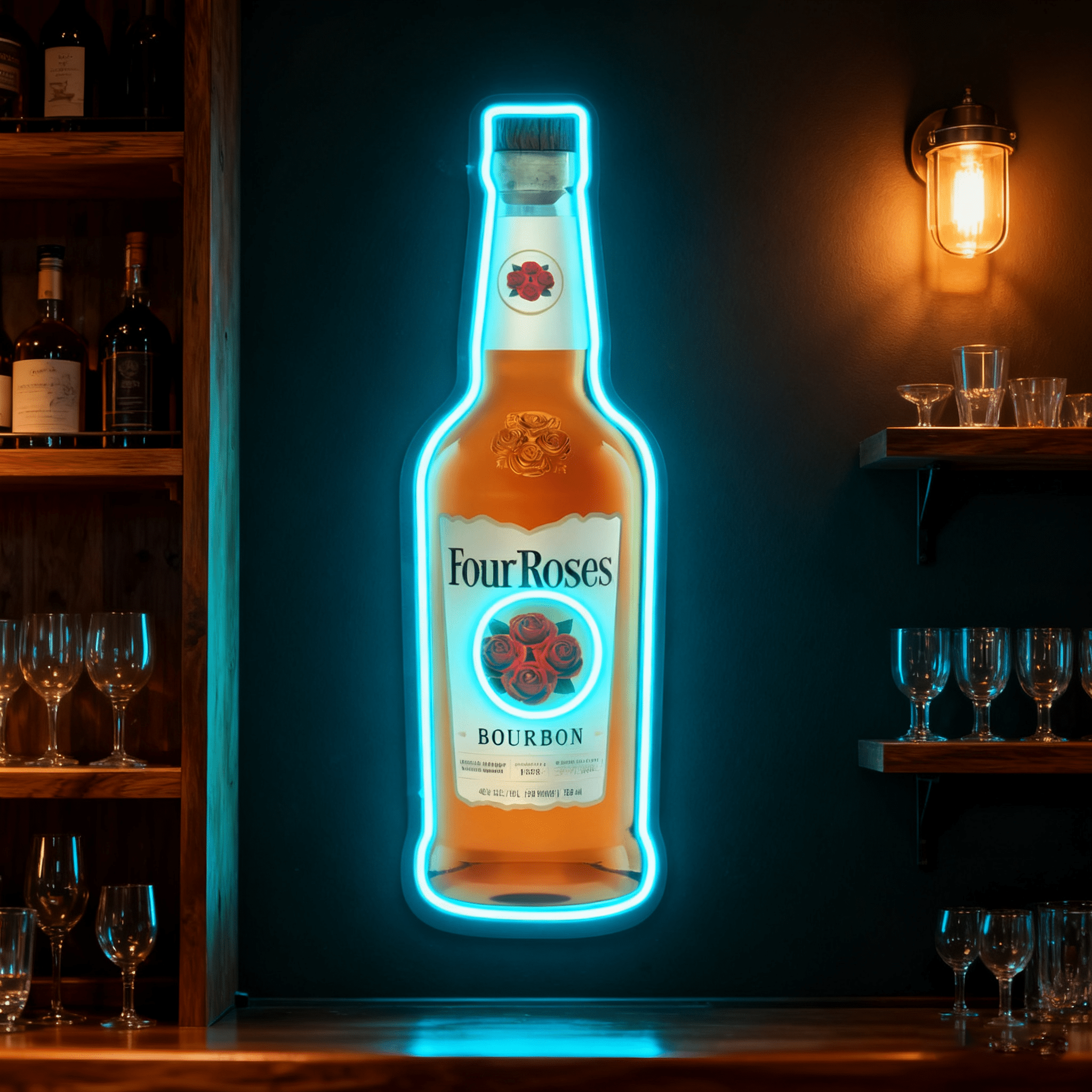 Bourbon Whiskey USB LED Neon Sign Bar Decor Man Cave Home Wall Art - Shineneon