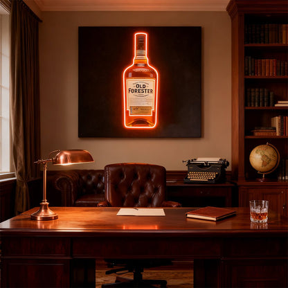 Bourbon Whiskey USB LED Neon Sign Bar Decor Man Cave Home Wall Art - Shineneon