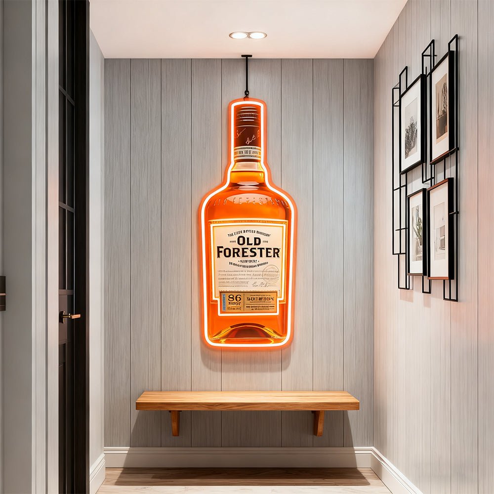 Bourbon Whiskey USB LED Neon Sign Bar Decor Man Cave Home Wall Art - Shineneon