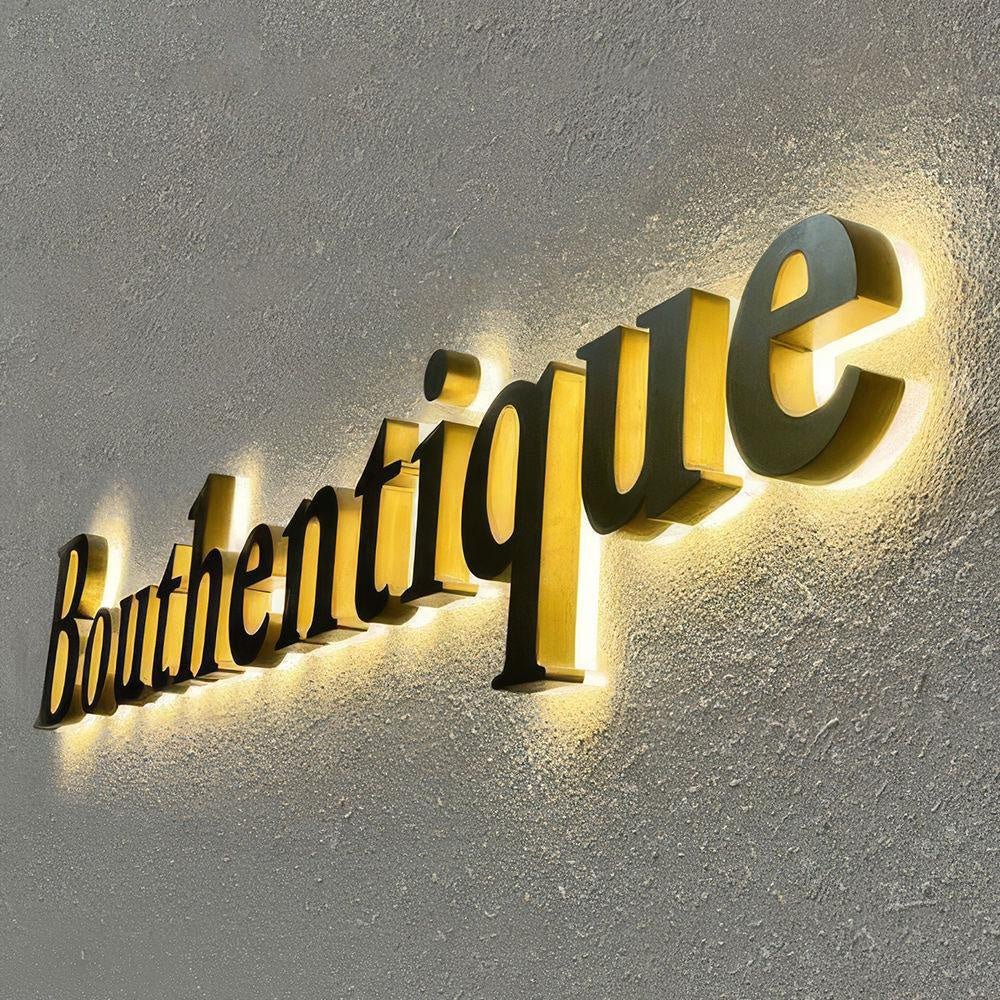 Bouthentique 3D Backlit Letters Aluminum Metal Led Sign - Shineneon
