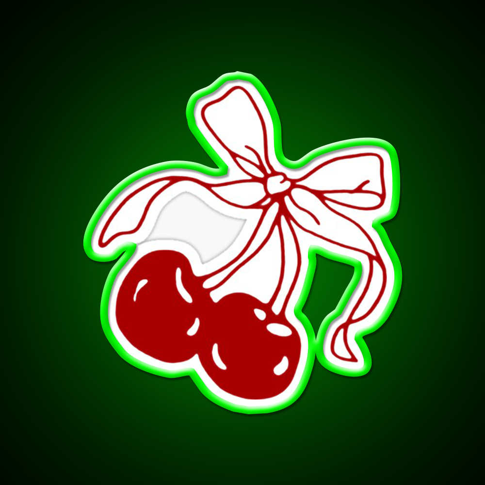 Bow Tied Cherries Cocktail Bar Decor Led Neon Sign Rgb Color - LED neon sign view 8